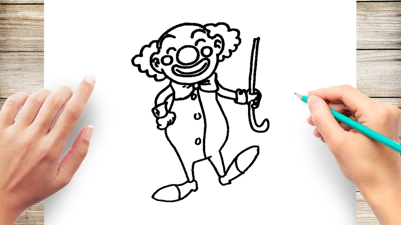 How to draw a clown - YouTube