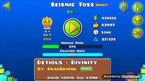Geometry Dash 2.1 - Daily Level - Seismic Toss by Berkoo