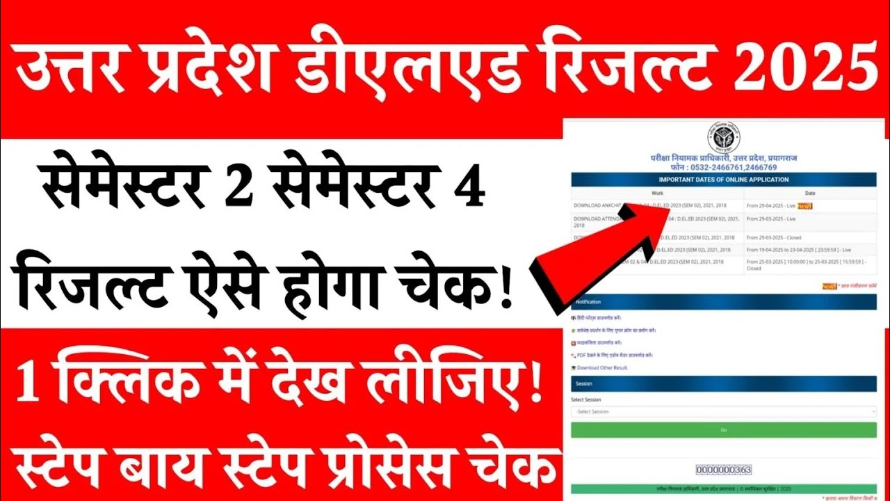 UP DELED Result 2025 | UP DELED Result 2025 semester 2 | UP DELED Result 2025 semester 4 