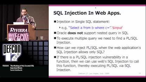 DEFCON 17: The Making of the second SQL injection Worm