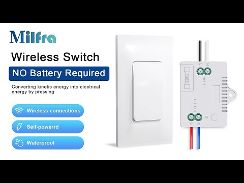 Self-Powered(No Battery Required) Wireless Light Switch and Receiver Kit