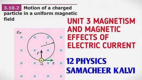 Motion of a charged particle in a uniform magnetic field|Unit 3 Magnetism|12 Physics Samacheer kalvi