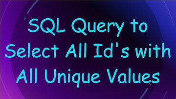 SQL Query to Select All Id