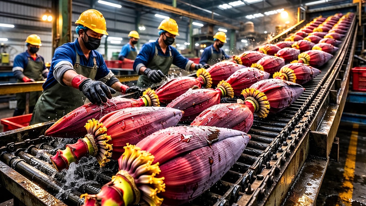 Inside an Old Banana Flower Factory | How Traditional Food Is Made (Full Process)