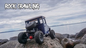 WPL C44KM rock crawling by the lake! Running on 3s!