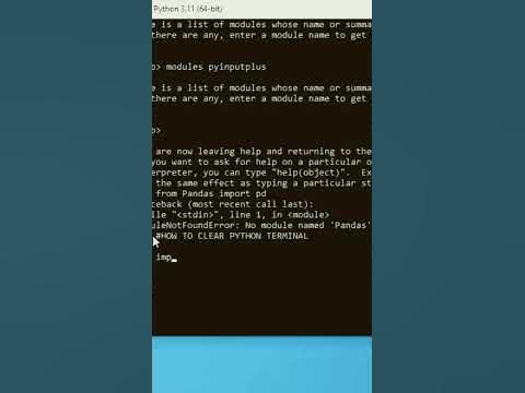 How to clear python terminal #how #python #pythonprogramming - YouTube