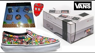 VANS Nintendo Shoes and Pin Set - Classic Slip-On Super Mario VANS Nintendo Shoes and Pin Set - Classic Slip-On Super Mario