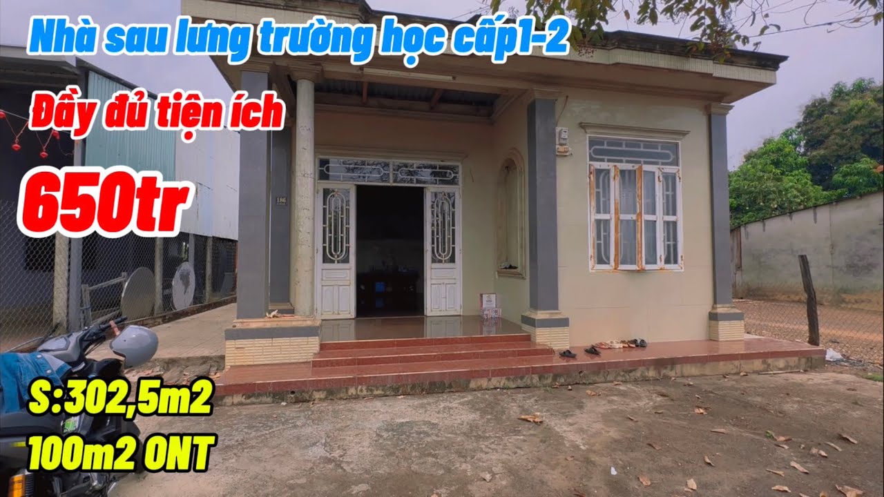 Đất mặt nhựa kèm nhà kiên cố ! Sau lưng trường cấp 1-2 giá rẻ 650tr #tranmanhbds 