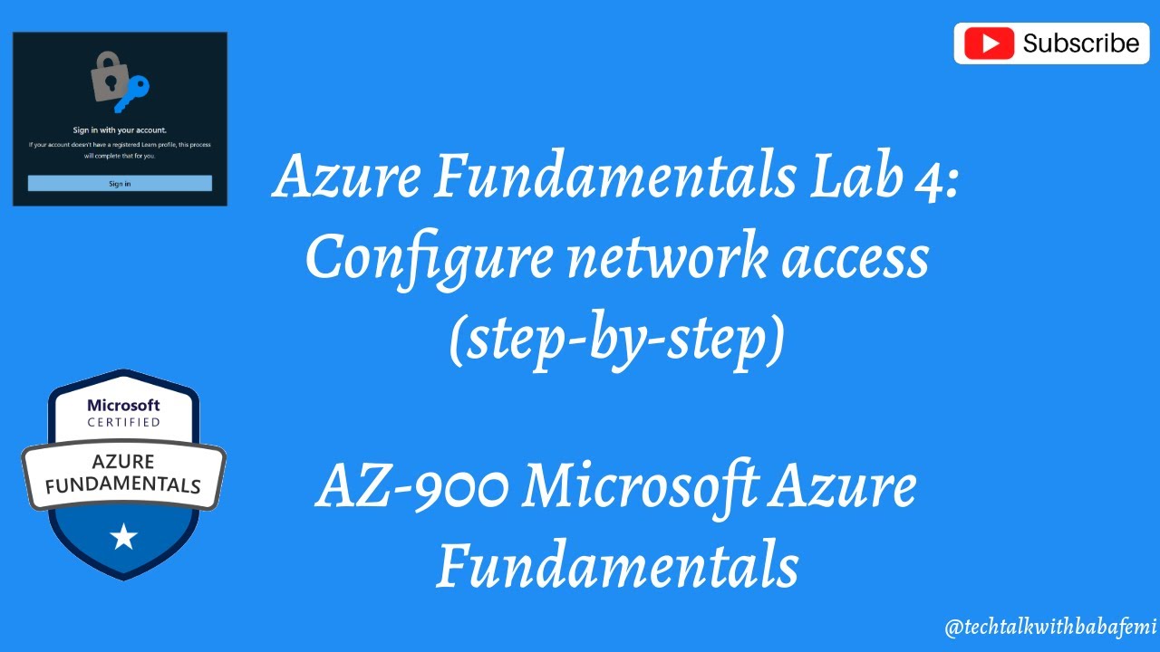 Azure Fundamental Lab 4: Configure network access - YouTube