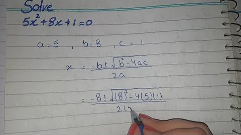 Solve Quadratic Equation 5x^2+8x+1=0, solve quadratic equation by quadratic formula