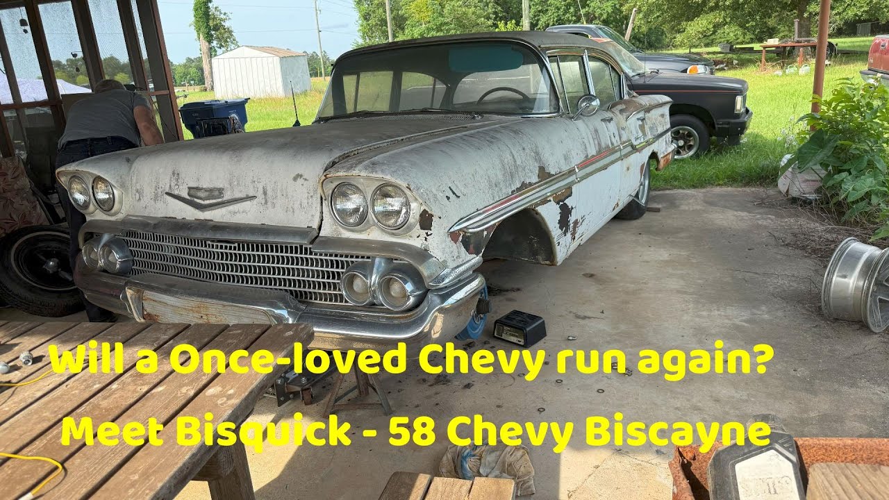 Will it run? 1958 Chevy sitting for years!