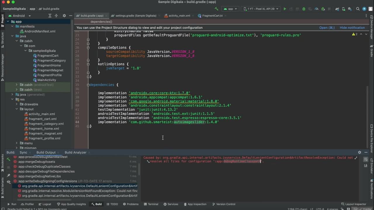 How to fix Android Studio error - app:debugRuntimeClasspath - YouTube