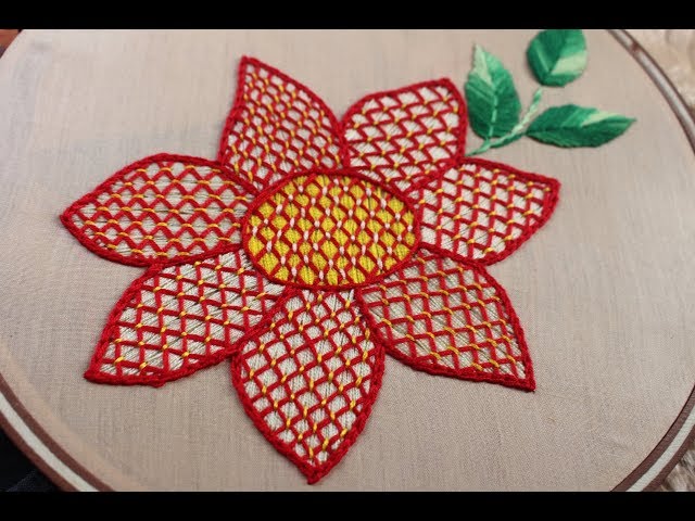 Hand Embroidery Designs | Lattice work | Stitch and Flower-161