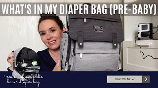 What's in Our Diaper Bag Pre-Baby 👶 + Review of the Eddie Bauer Backpack Diaper Bag | babyvlog