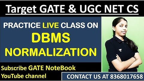 DBMS Practice LIVE Class | NORMALIZATION | Target GATE & UGC NET CS | Sweta Kumari | GATE NoteBook