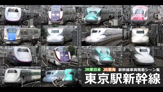 【新幹線東京駅　発着シーン集】東京駅新幹線ホームでJR東日本、JR東海新幹線車両の発着シーンを満喫