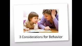 Three Behavior Considerations for Speech Therapy
