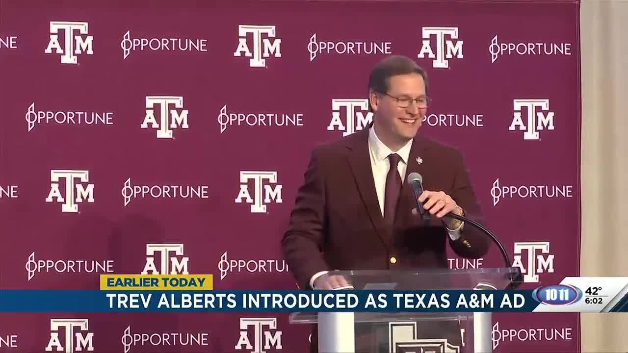 Trev Alberts begins Texas A&M press conference by thanking Nebraska