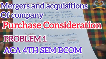 Mergers and acquisition of Company purchase consideration problem. ACA 4th sem BCOM