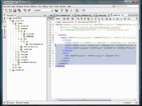 Moodle Programming: Part 12 -  XMLDB editor and adding a database table 1