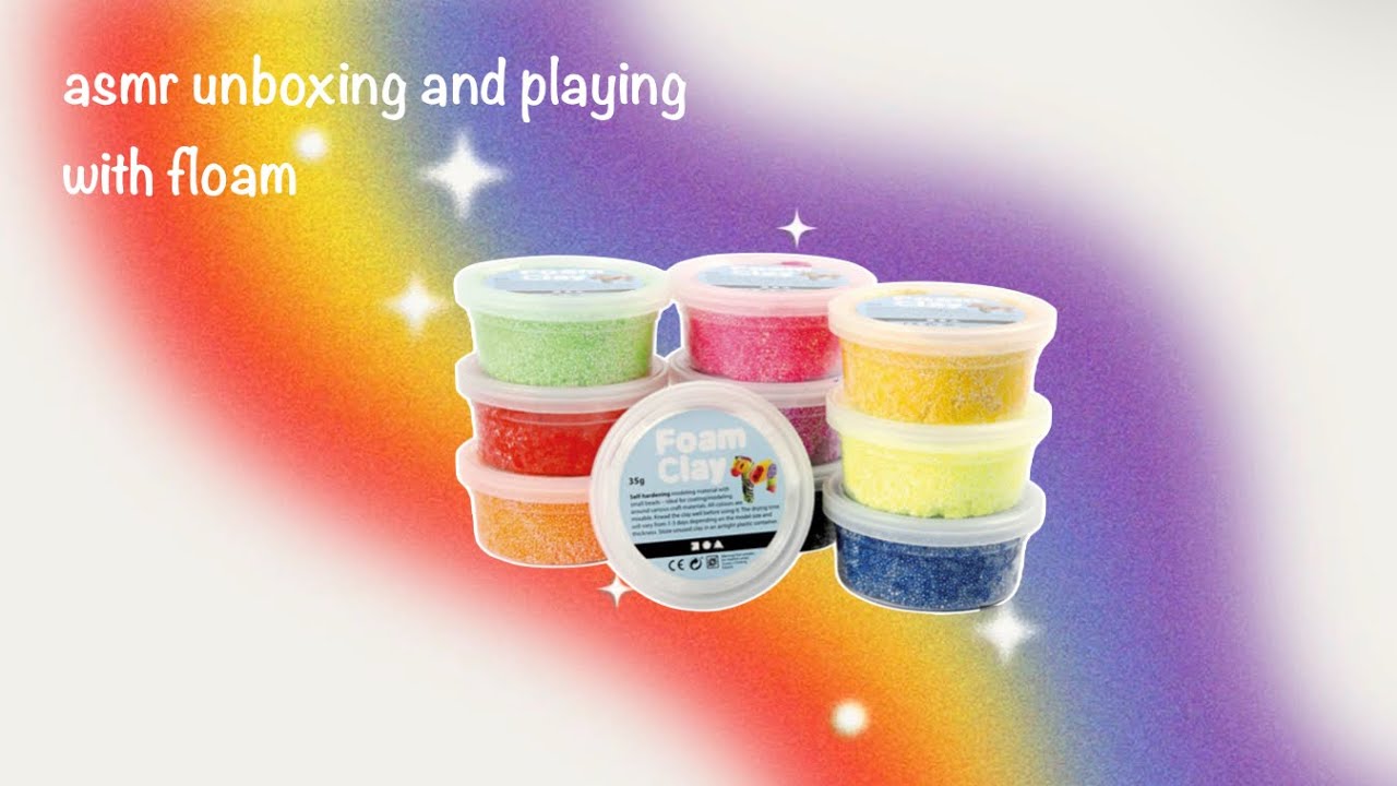 asmr | unboxing and playing with floam - YouTube