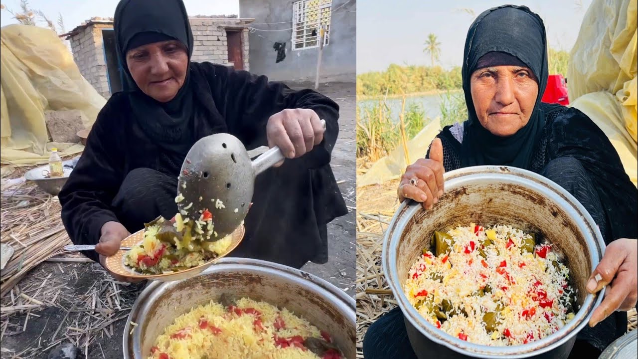 الدولمة العراقيه عل طريقة ام سلمان اهوار الجبايش 😊