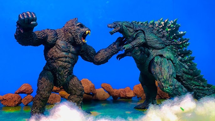 Legendary Godzilla vs earth Godzilla an epic battle stop motion 