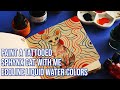 Paint a tattooed sphynx cat illustration with me  ecoline liquid watercolors