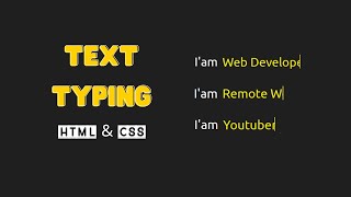 How To Create Text Typing Using HTML & CSS Only| Multiple Text Typing Animation