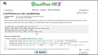 Celebrity Java Practice It || 3.20 inputBirthday || method basics, parameters (Scanner) Wealth