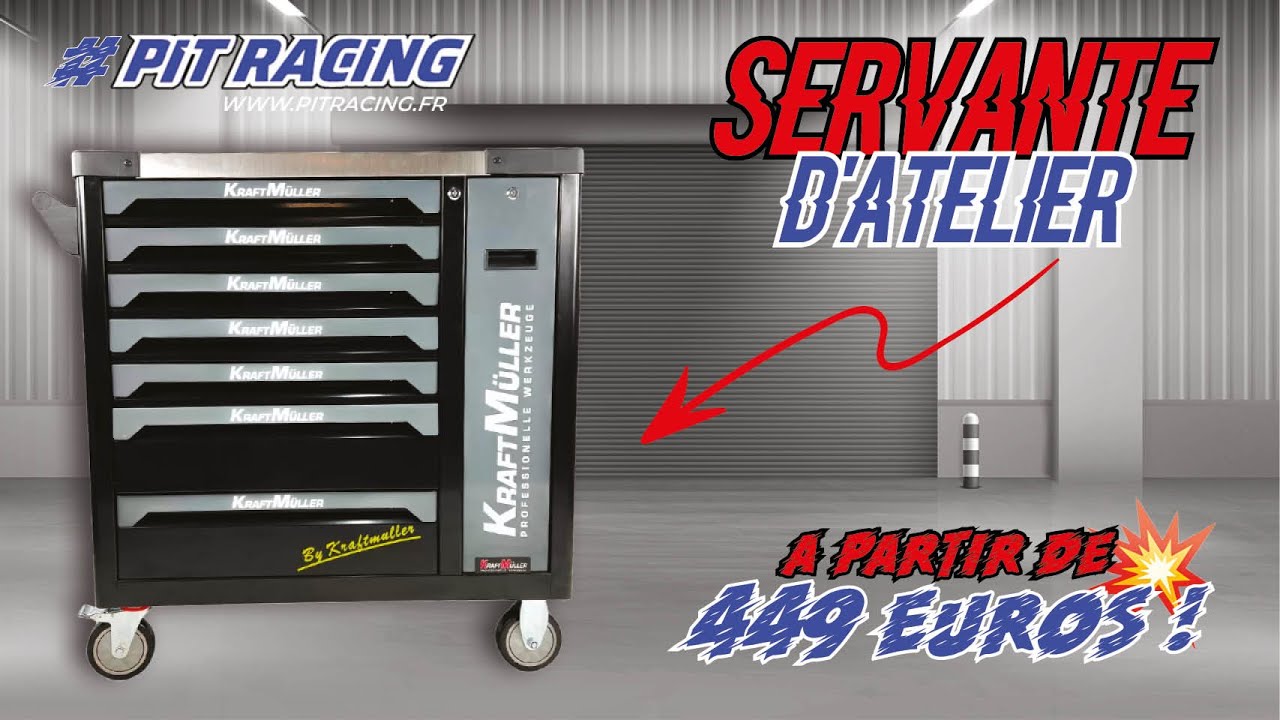 Servante d'atelier KraftMuller RACING Moto GP - 255 outils 7 TIROIRS