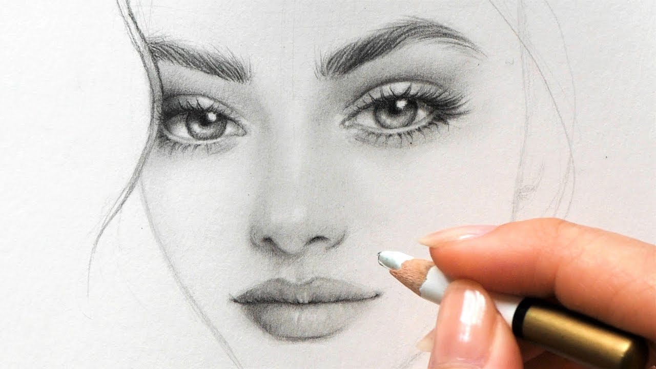 Drawing And Shading Girl / Female Face - Sketchbook Practice - Youtube