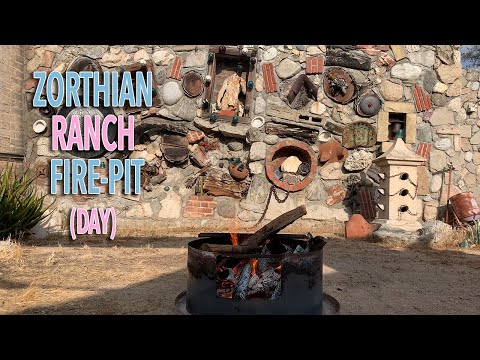 ASMR | Day Fire at Zorthian Ranch - fire crackling, popping, street sounds