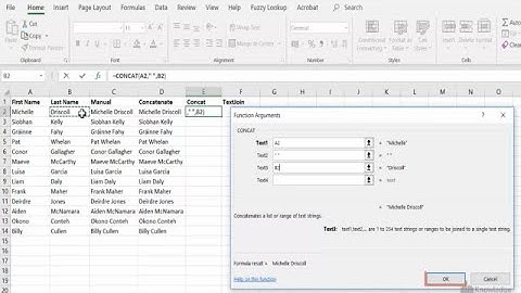 Excel 365/2016 - The CONCAT Function