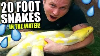 SWIMMING WITH GIGANTIC PYTHONS!!! | BRIAN BARCZYK