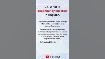 What is dependency injection in Angular? #shorts #angular #interview #dependencyinjection