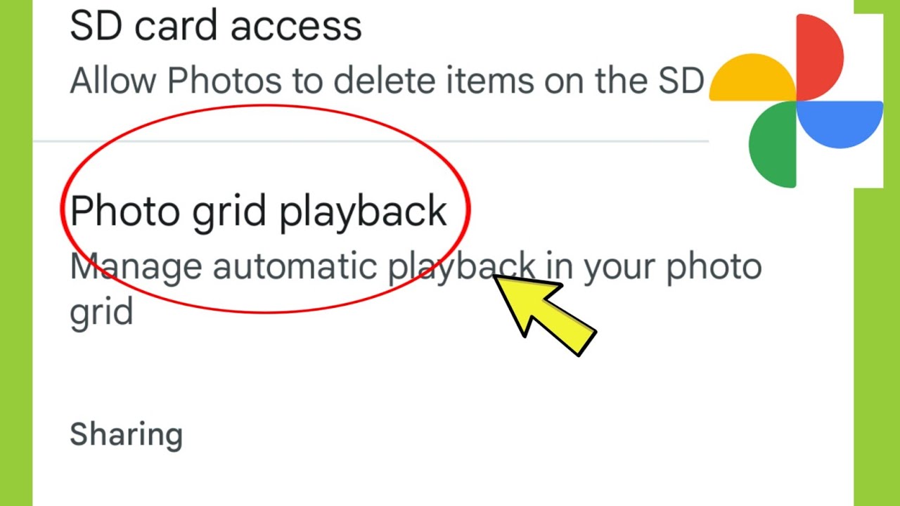 Google Photos | Photo Grid playback Settings