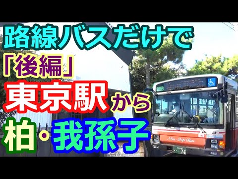 【バス旅】後編！東京駅から柏・我孫子 路線バス乗り継ぎの旅、手賀沼、流山