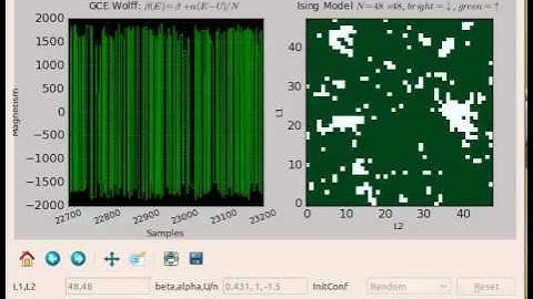 Ising model simulator based on PyQt+Matplotlib+swig+cpp