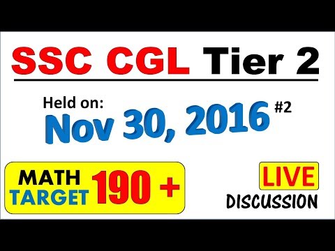 SSC CGL Tier 2 Previous year paper held on Nov 30, 2016 Fully solved (Part 1)
