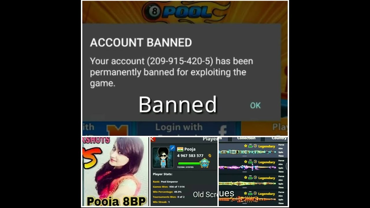 OMG /Pooja 8 ball pool Account Banned..😢😢😢