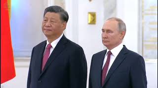China and Russia National Anthem | Xi JinPing Welcoming Ceremony in Kremlin