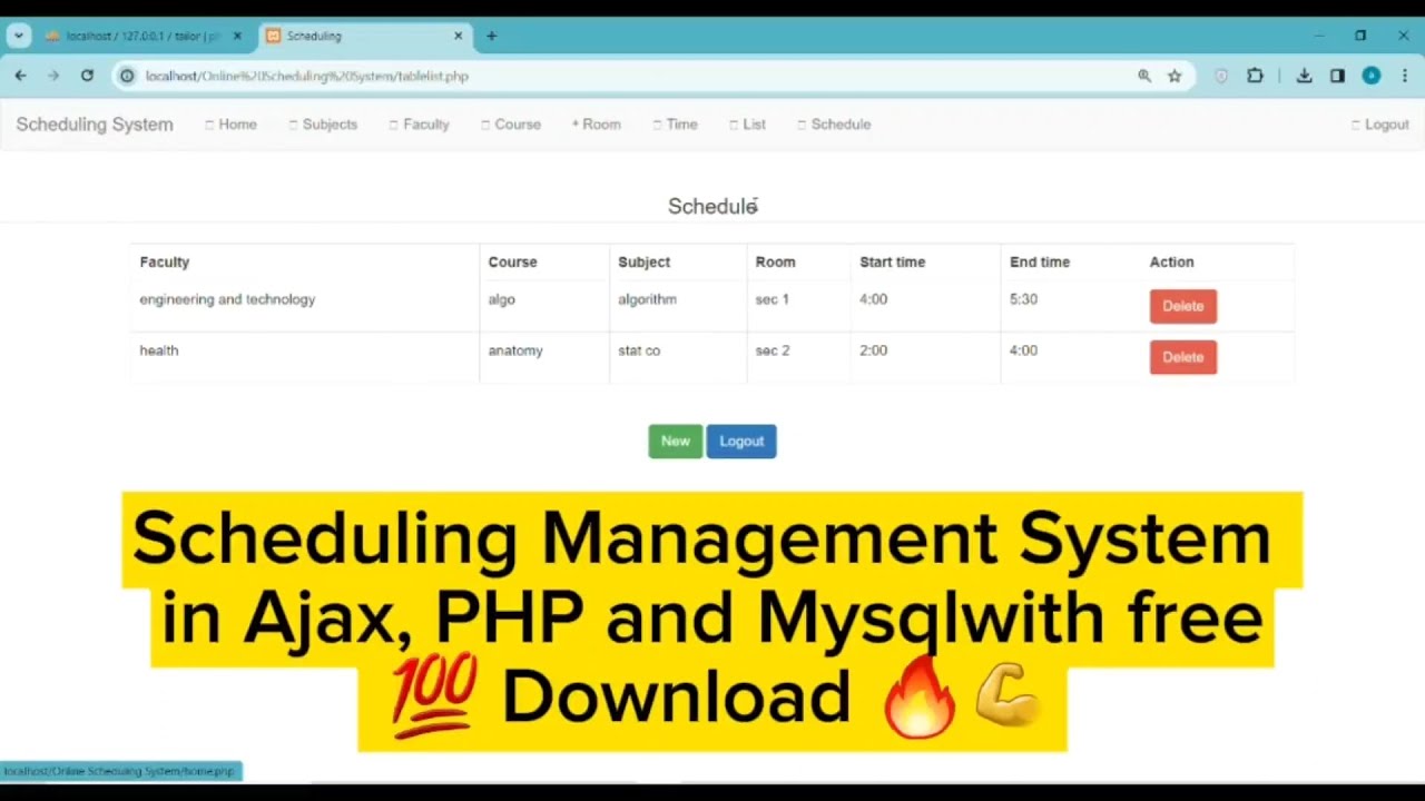 Student Scheduling Management System in PHP and MySQL with Source code ...