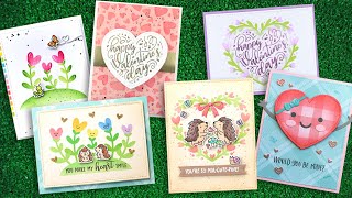 Intro to Heart Garden Stencil, Heart Wreath Stencils and more + 6 cards from start to finish