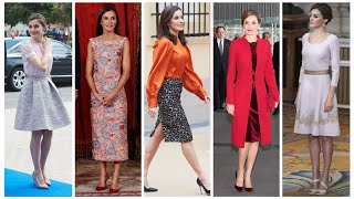 World's most beautiful and gorgeous Queen  Letizia of Spain dress styles/queen Letizia outfits 2024