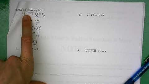 5.4- Solving Radical Equations