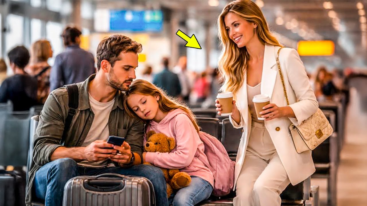 Pai solteiro achou que esperaria sozinho no aeroporto — até que a filha do magnata disse: “Posso?”