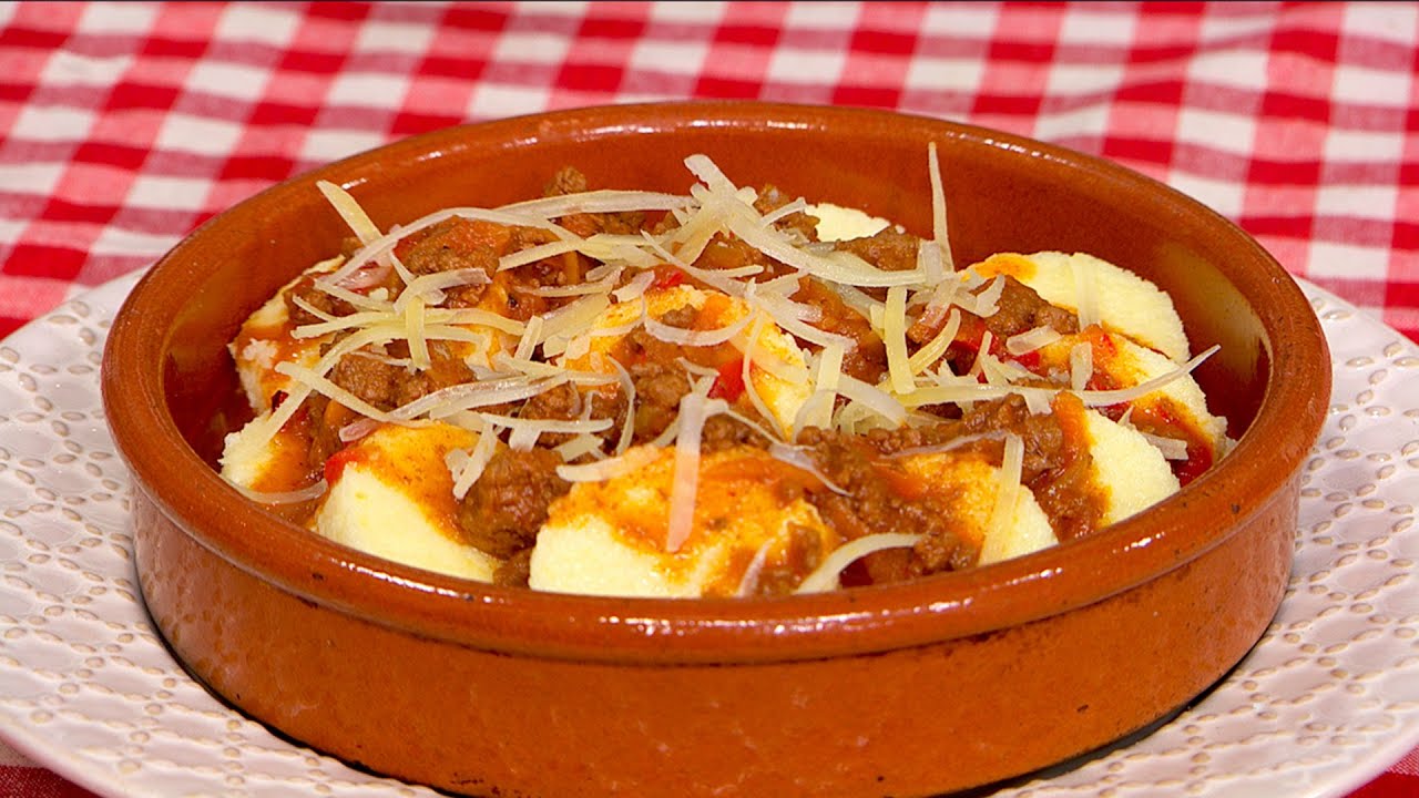 Ñoquis de sémola con salsa boloñesa