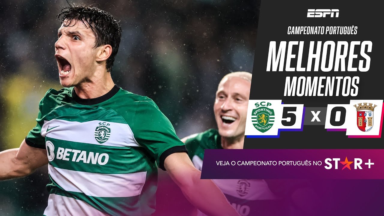 Sporting PASSEIA contra o Braga com goleada AVASSALADORA no Campeonato Português | MELHORES MOMENTOS