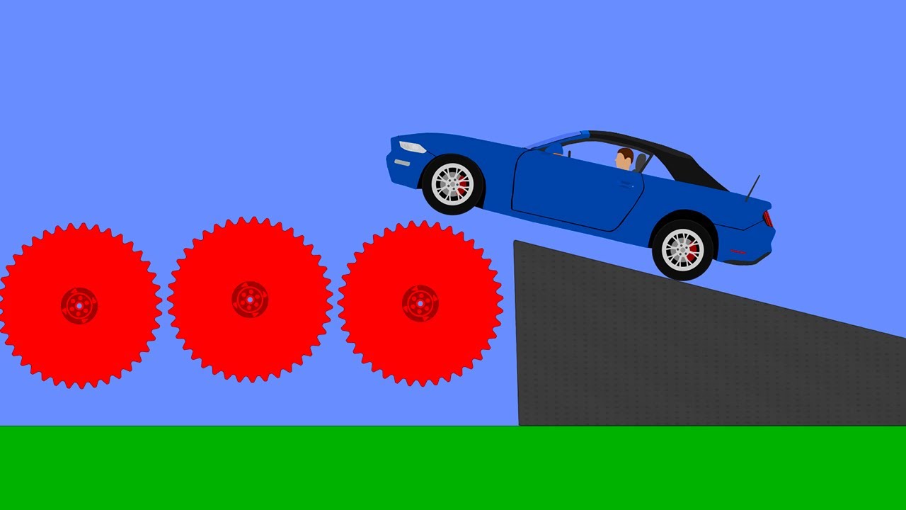 Cars vs Gears Crashes | Algodoo Gameplay